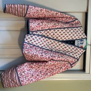 NEW Reversible Quilted Jacket Cardigan Floral Cropped Similar to Free People